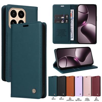 Étui à rabat portefeuille magnétique en cuir pour Xiaomi 15T 15 T Pro | Design ultra fin | Étuis premium Bumper pour Redmi 15 15C 4G 5G Cover