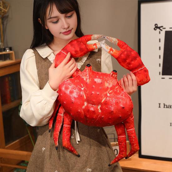 Realistic Crab Plush Pillow Soft Marine Animal Stuffed Toy Cute Ocean Life Decor for Bed Sofa Aquarium-Themed Gift for Kids Collectors
