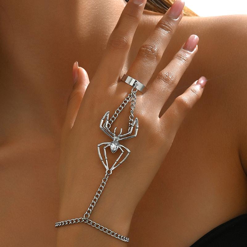 Halloween Jewelry Luxury Snake Design Halloween Outfit Bracelets Punk Rings Elegant Spider Design Gothic Multicolor