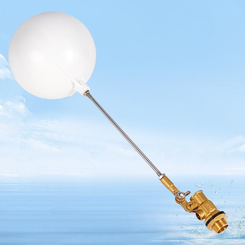 2pcs DN15 Large Copper Valve White Float Ball Water Float Valve For Pond Float Valve Shutoff Auto Fill For Livestock Tanks