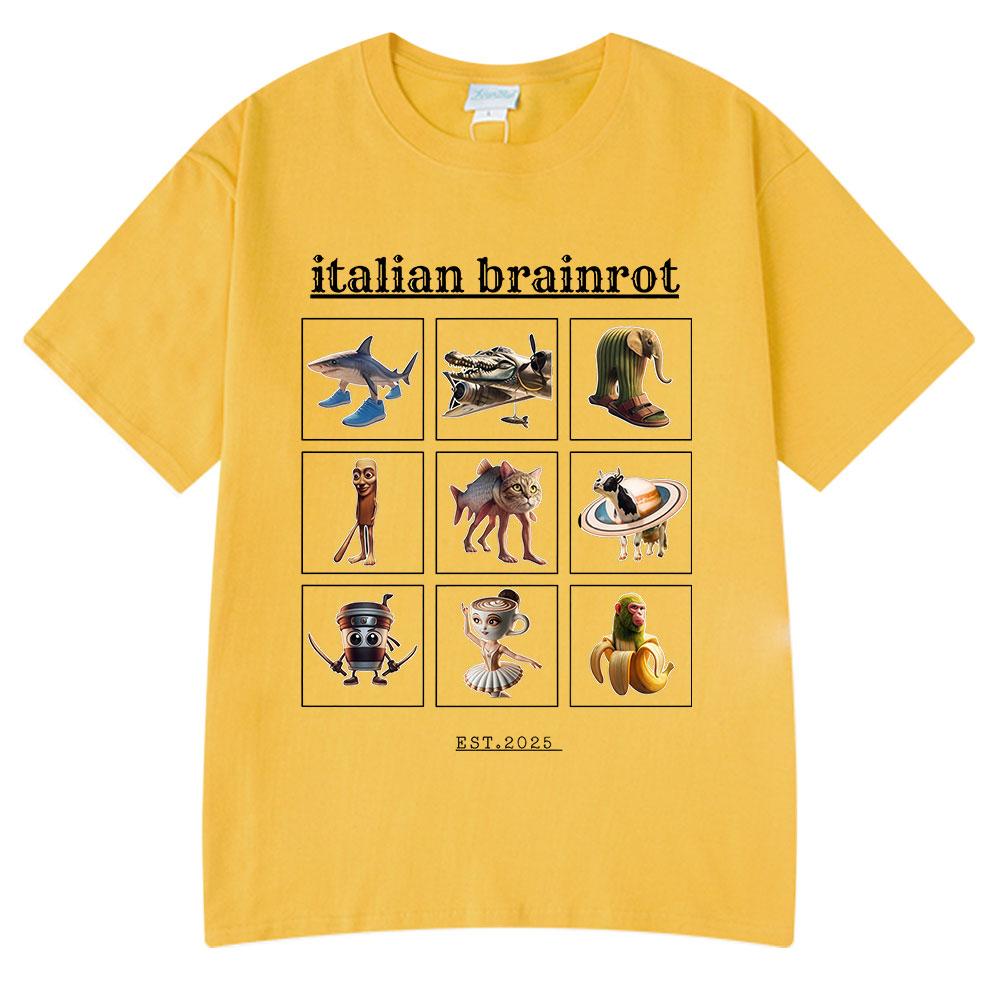 Italian Brainrot Funny Meme T-shirt Tralalero Tralala Tung Tung Tung Sahur Bombardiro Crocodilo Lirili Larila Men Women T Shirts