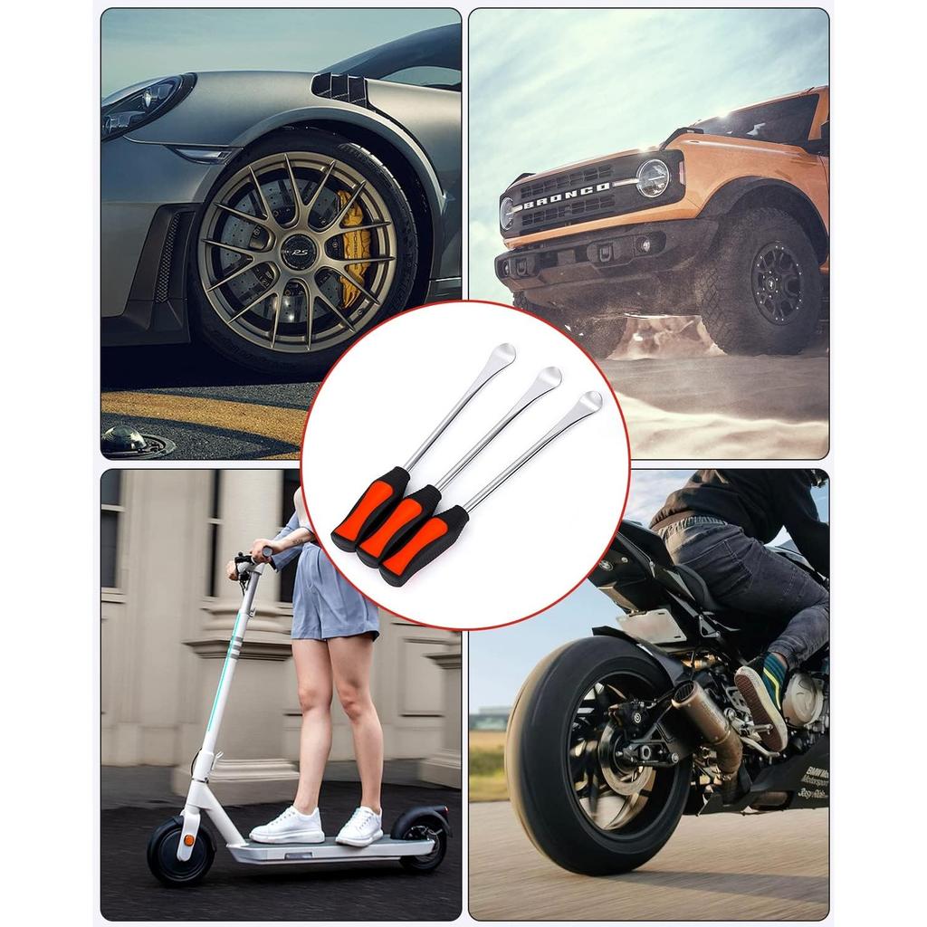 Reifenheber, Reifenheber-Werkzeuglöffel, Reifenlöffel-Hebeleisen-Werkzeugsatz mit 3 Felgenschützern, Werkzeugsatz für Motorrad-/Fahrrad-/Trolley-Reifen