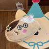 Cute Facial Expression Plush Pencil Case Large Capacity Funny Makeup Bag  Stationery