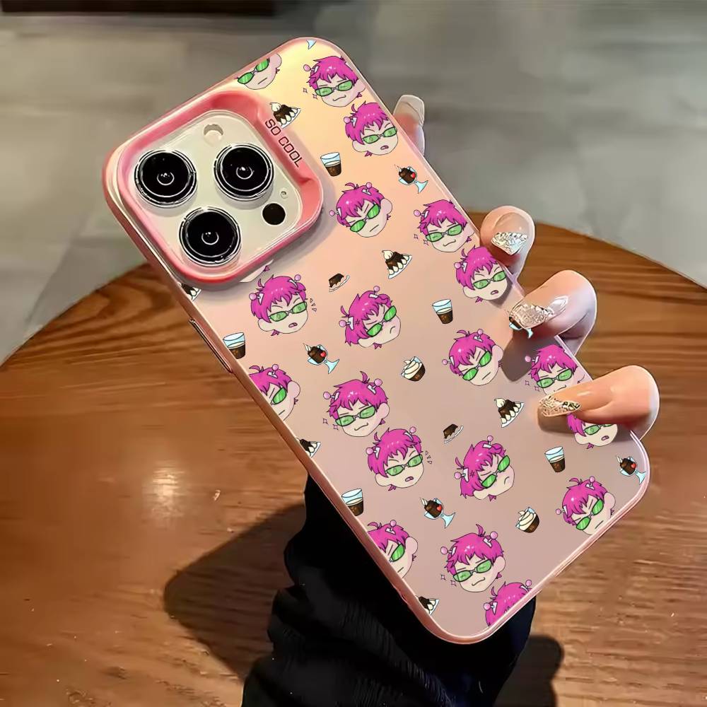 Anime S-Saiki Kusuo Phone Case Color Silver Shell For IPhone 17 16 15 14 13 12 11 Pro Max Plus