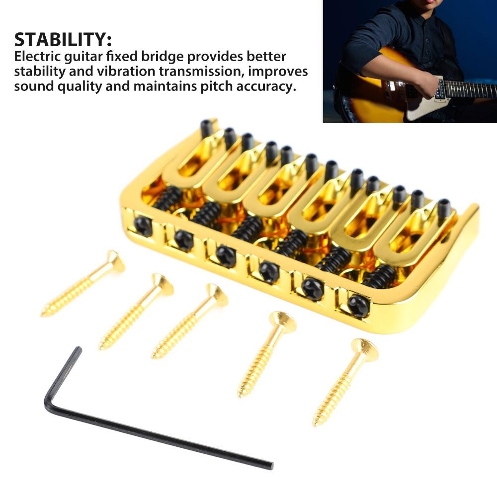 For 6 String Guitar Fixed Bridge Metal Material Professional Guitar Bridge Electric Guitar