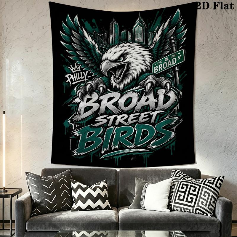Philadelphia Eagles Wandteppich Ästhetisches Wandbehang Gedruckter Stoffdecke Dekorative Wandteppiche für Schlafzimmer Wohnzimmer Heimdekoration