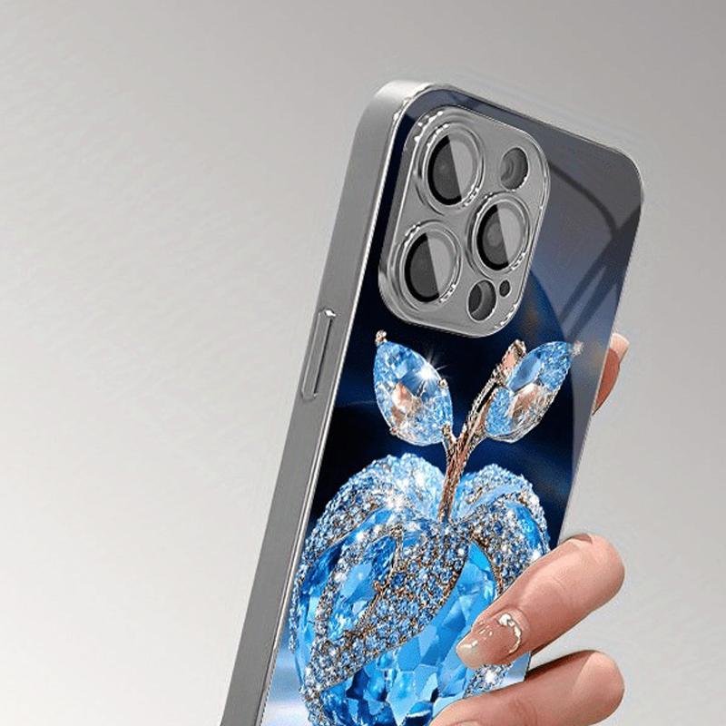 Luxuy Dazzling Diamonds Electroplate Silver Phone Case For Samsung Galaxy S26 S25 S24 S23 Ultra Plus FE Tempered Glass Cover