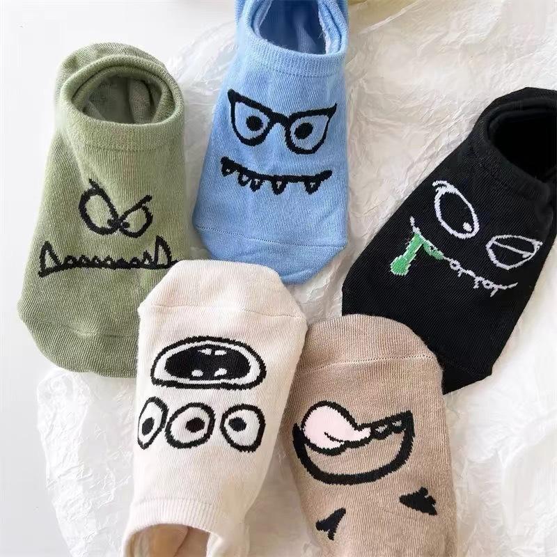 Female Spring and Summer Thin Cartoon Cute Invisible Shallow Mouth Breathable Anti Off with The Boat Socks