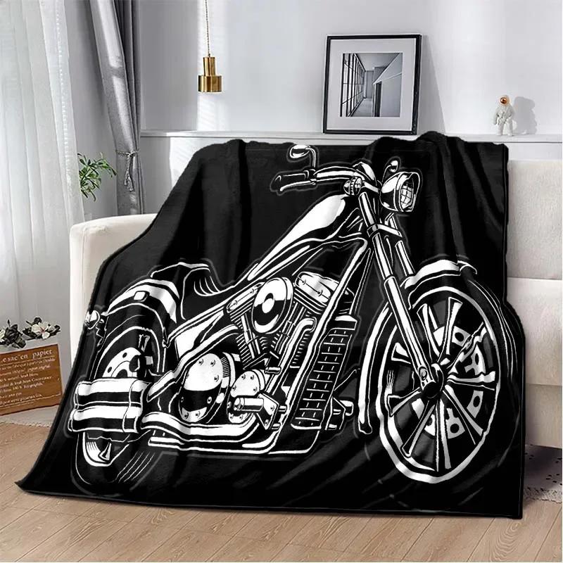 3D retro motorcycle  area Printing Blanket,Fashion Soft Cozy Living room Bedroom Sofa Bed Travel Blanket Birthday Gift