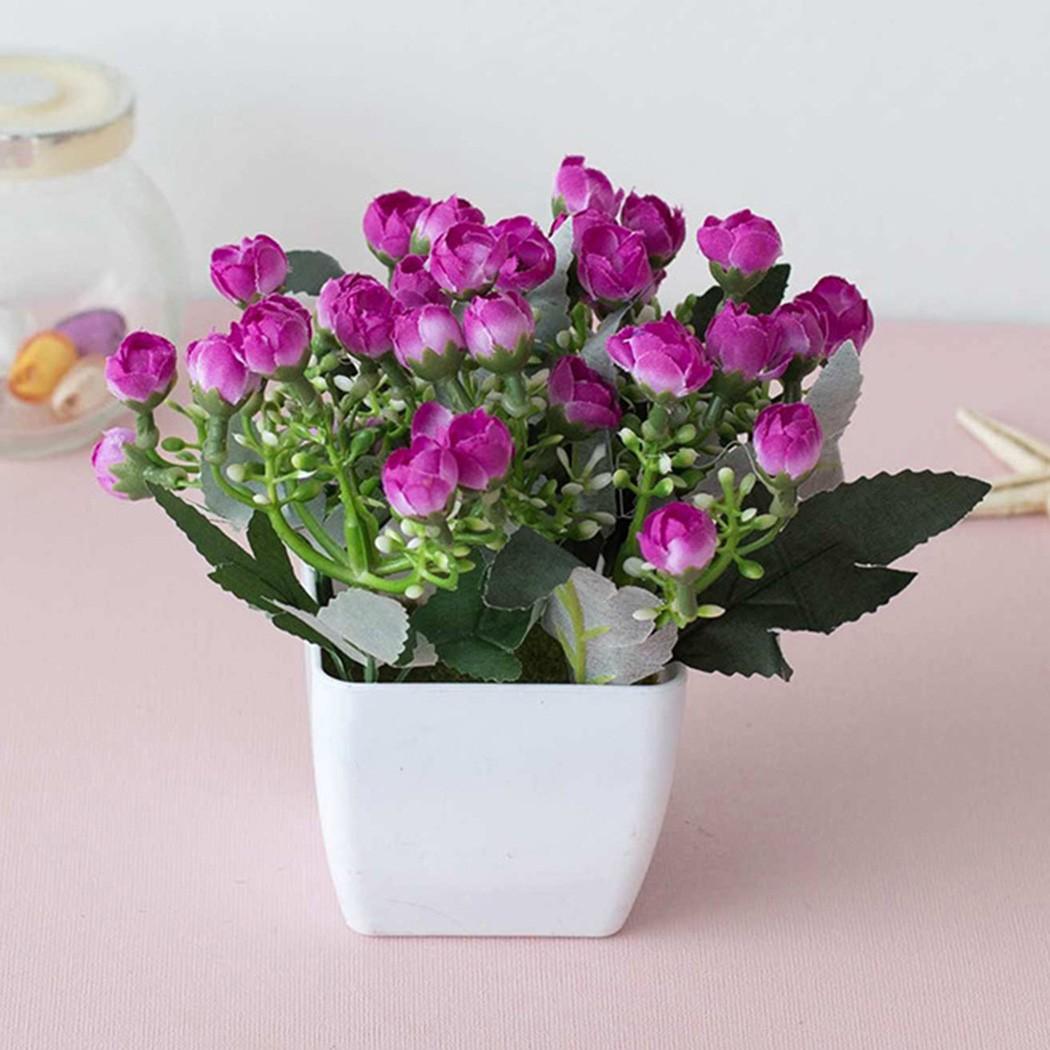 

Красочная композиция из искусственных цветов в горшке для декора гостиной фиолетовый
