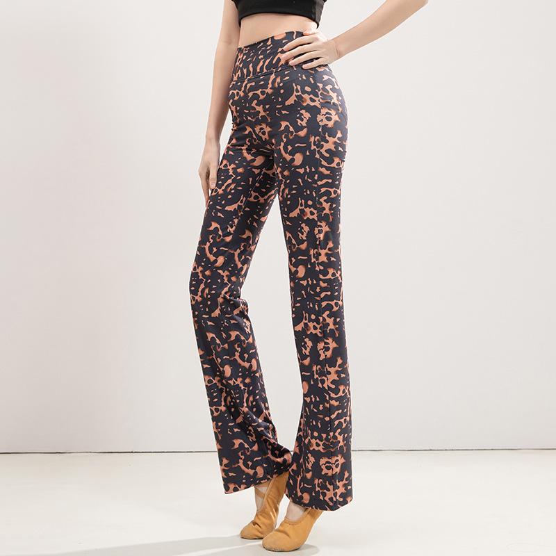 

Леггинсы для йоги с высокой талией с леопардовым принтом: Одежда для фитнеса с эффектом похудения, подтягивающая бедра, с прямыми штанинами S (40-48 kg)