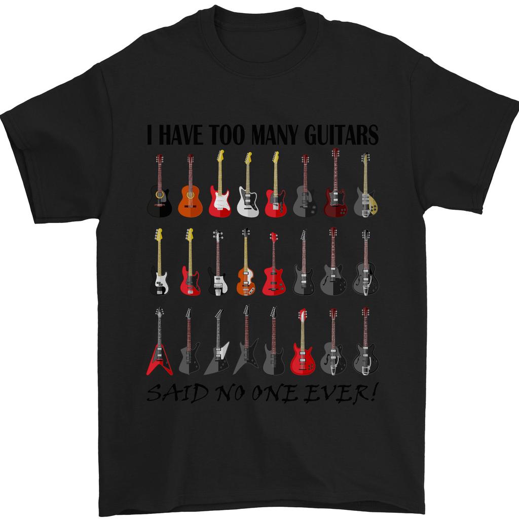 26 Mam za dużo gitar Zabawna koszulka męska dla gitarzysty 100% bawełna Koszulka unisex