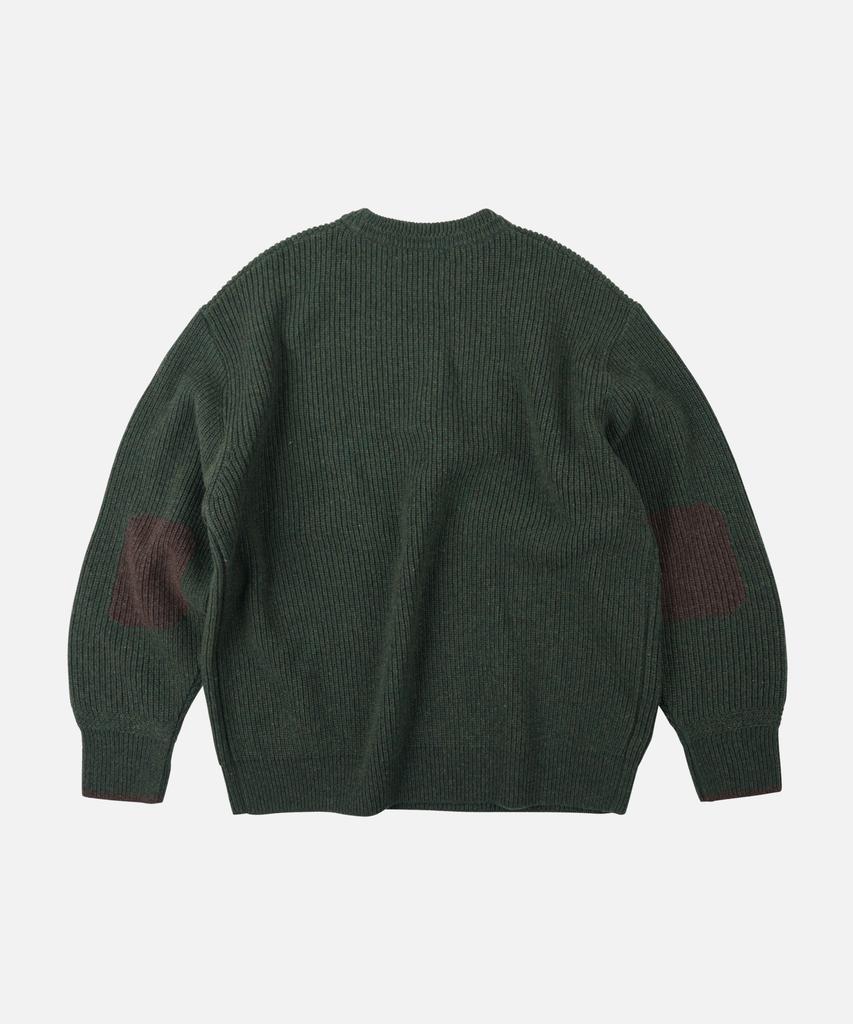 FRIZMWORKS Patch Round Pullover Knit _ Forest Green