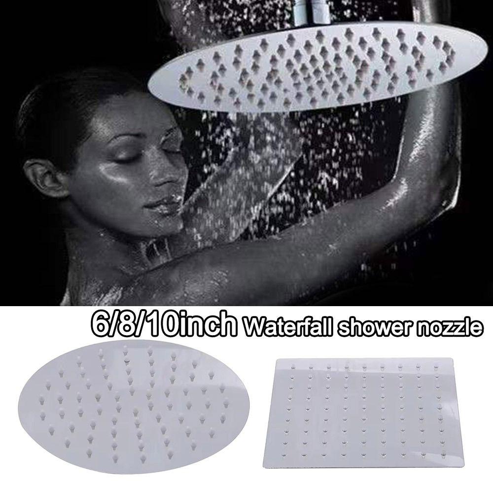 6/8/10 Inch Waterfall Shower Heads Ultra-Thin Rain Square Round Showerhead