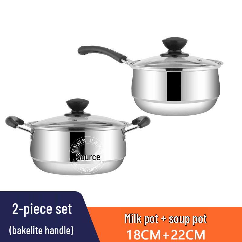 Stainless Steel Cookware Set - Bakelite Handle