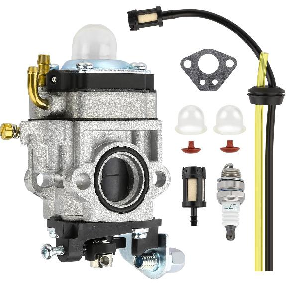 2-Stroke Carburetor Kit, Replacement For 4C 47Cc 49Cc 50Cc 52Cc Engines, Compatible With Tillers, Auger, Mini Pocket Bikes, ATVs, Quads; Includes