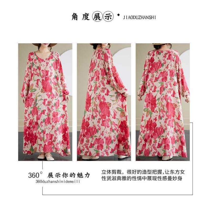 New Japanese Retro Long Sleeve Age Reducing Plus Size Casual Dresses