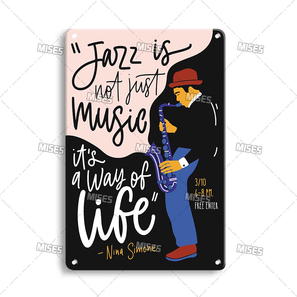 DORA Tin Sign MISES Music Metal Plate Rock Metal Plaque Vintage Metal Poster Bar Club Home Decorative Plate Musical Instrument Metal Sign