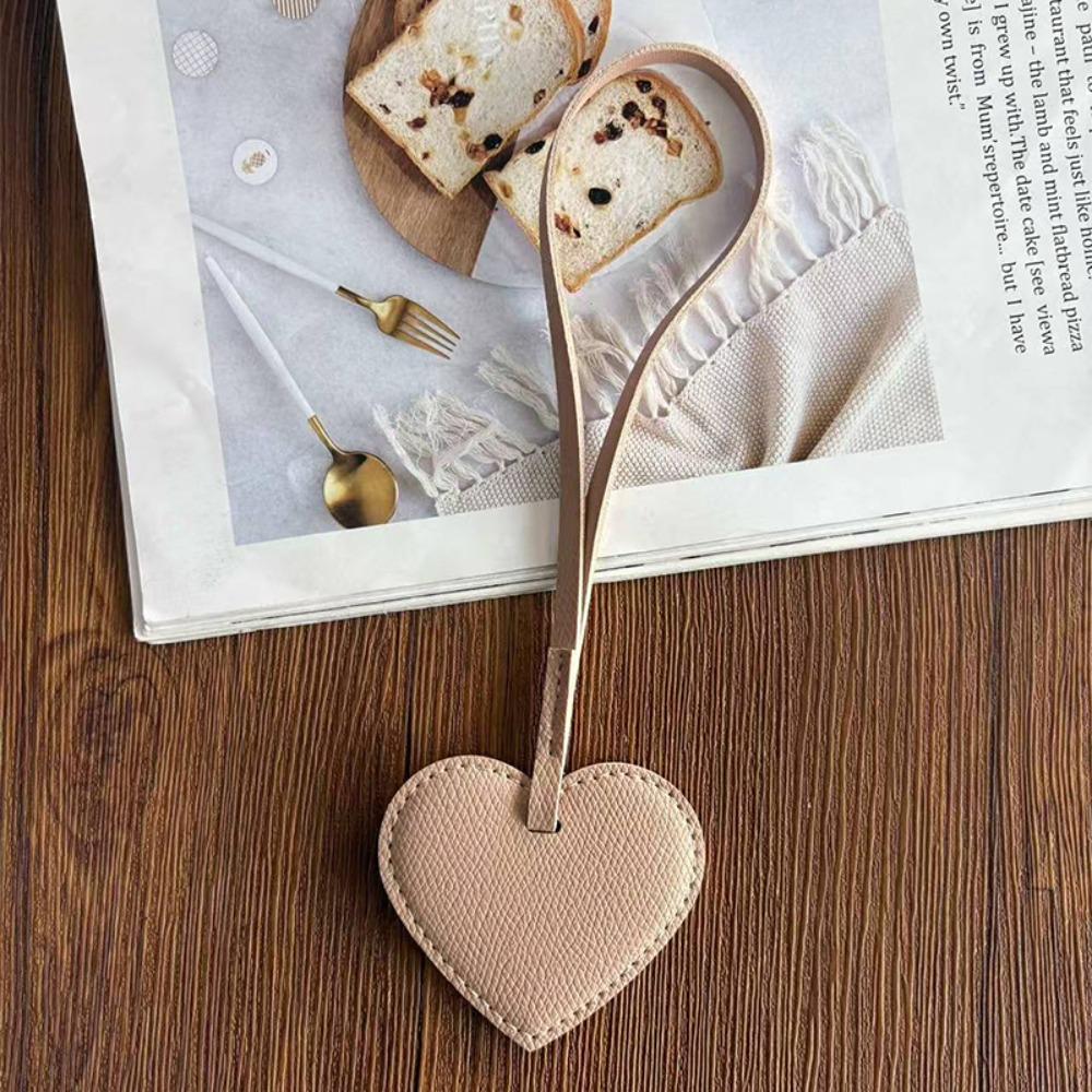 Hanger Pu Leather Heart Pendant Heart Shaped Bag Decoration Lovely Bag Charm Bag Accessory