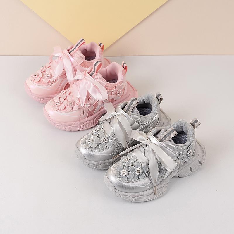 Girls' Dad Shoes 2025 Autumn New Fashion Children's Sports Shoes Medium and Older Children's Soft-soled Running Shoes Foreign Trade