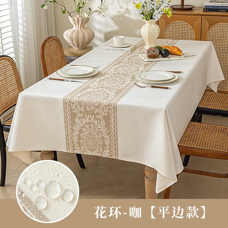 

New Chinese Style Retro Pattern Tables Mat Cotton Linen Color Blocked Elegant Tablecloth Dirt Resistant Easy Maintain Desk Mat tablecloth 100x160cm