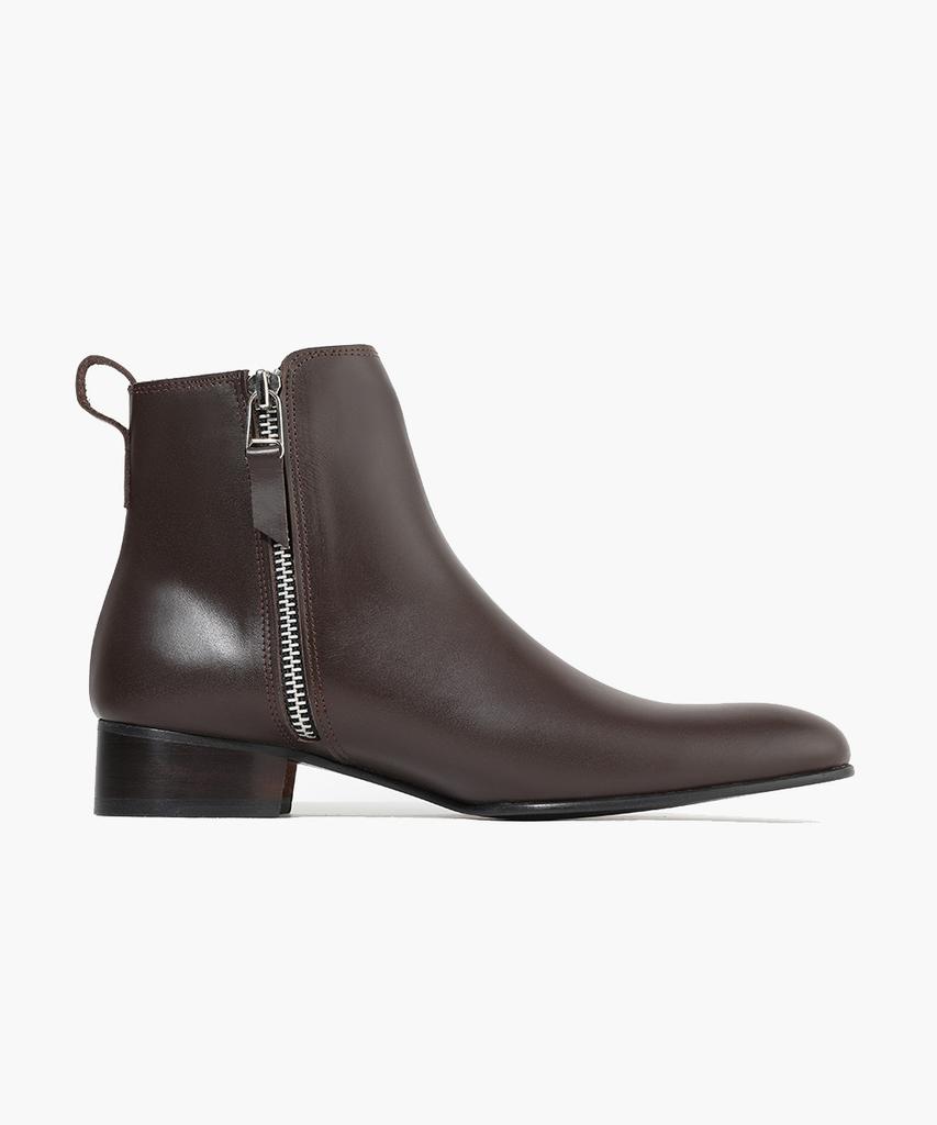 Firenze Atelier Banding Zipper Mix Chelsea Boots 3337 [Brown Fg]