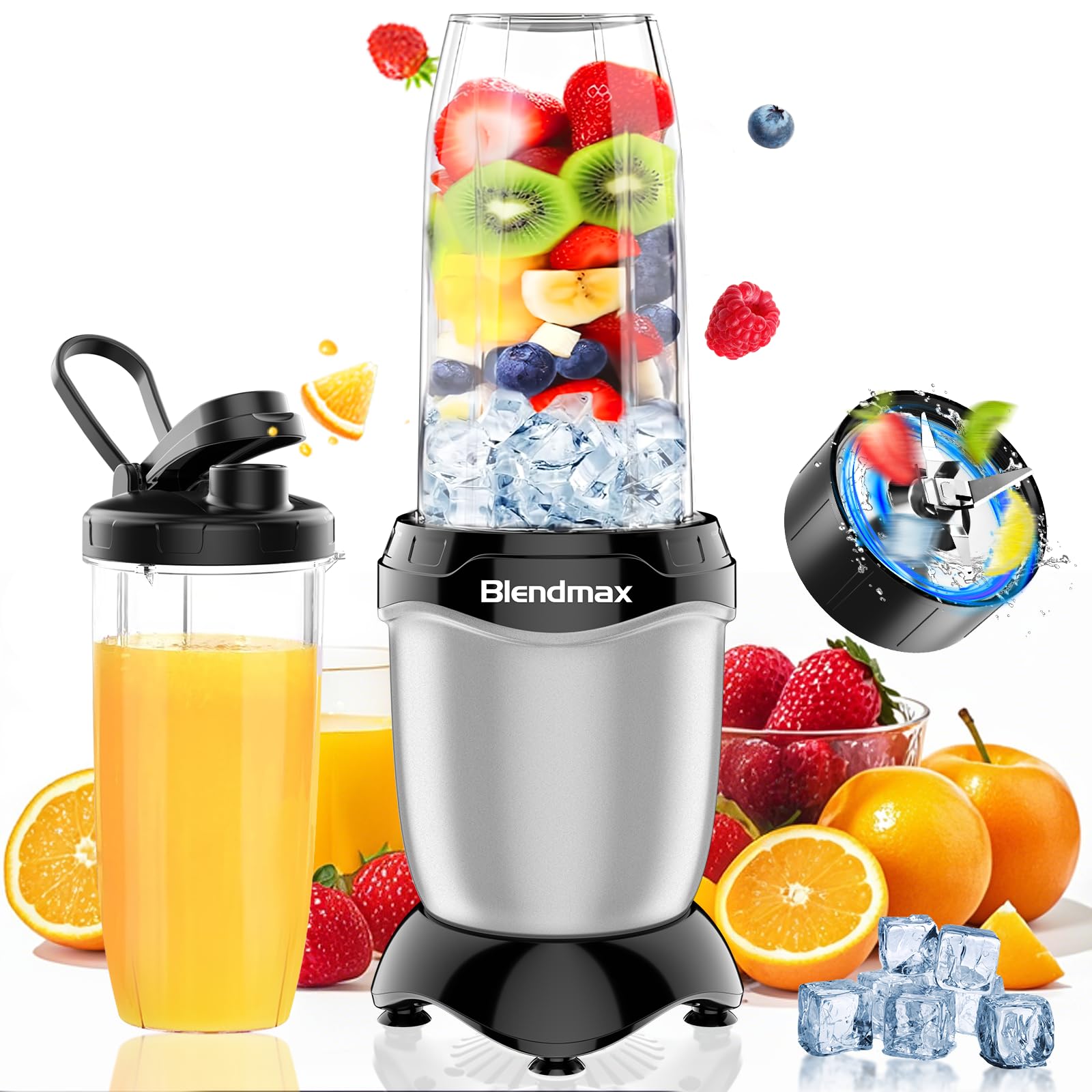 

Juicer mixer that can crush ice can crush baby 850W High power juicer High speed rotation 600ml large capacity Nutritional supplementation сірий колір