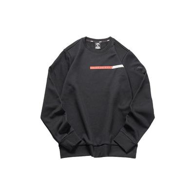 Solid Color Crew Neck Pullover Sweatshirt Men Sweatshirt Black 152147703-3