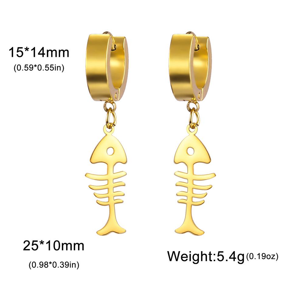 My Shape Cat Fish Bones Drop Earrings for Women Girls Cute Kitten Animal Lovers Dangle Earring Stainless Steel Jewelry Kids Gift