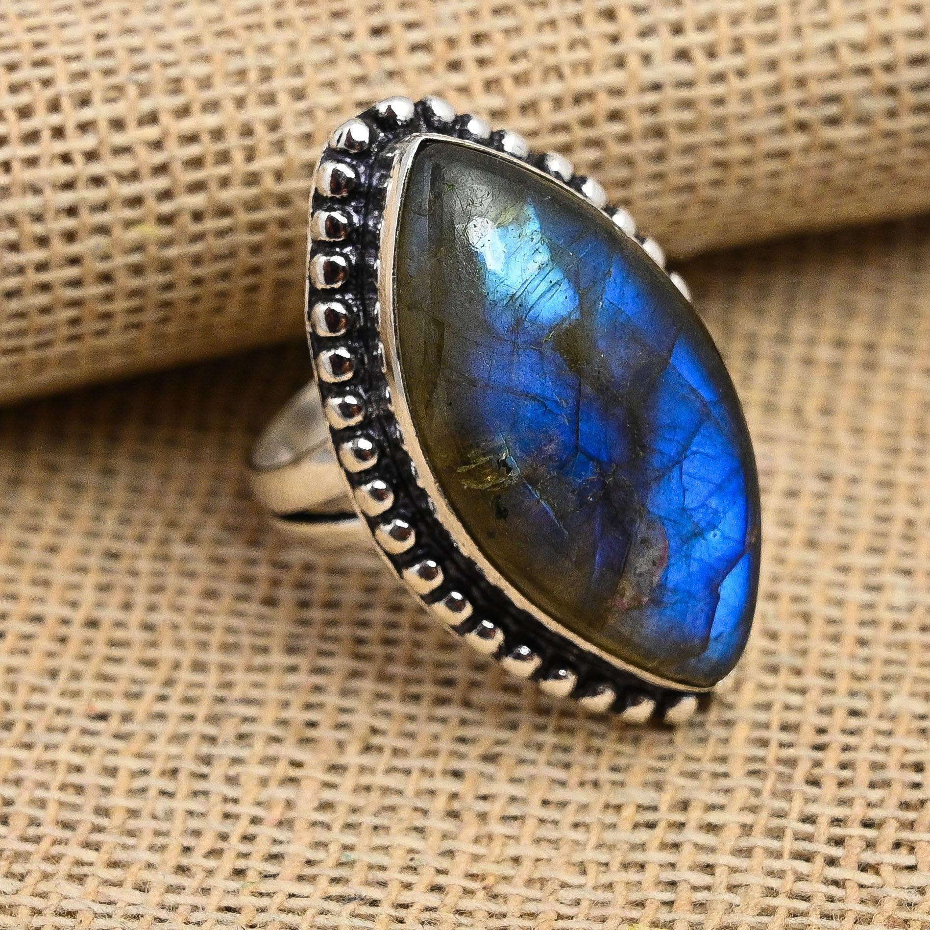 

Ювелирные изделия из твердого серебра 925 пробы с лабрадоритом и драгоценным камнем ручной работы 10 синий