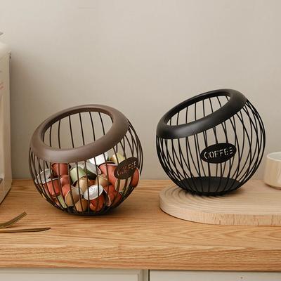 1ks kreativní žehlička organizér na kávové kapsle úložný stojan na ovocné svačiny multifunkční dutý diagonální košík na kávu domácí potřeby