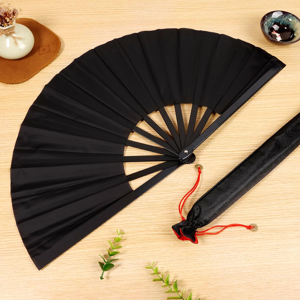 2 Pcs Retro Style Hand Folding Fan Tough Exquisite Craft Gift Home Decoration Ornament for Men and Women Dancing Hand Fan