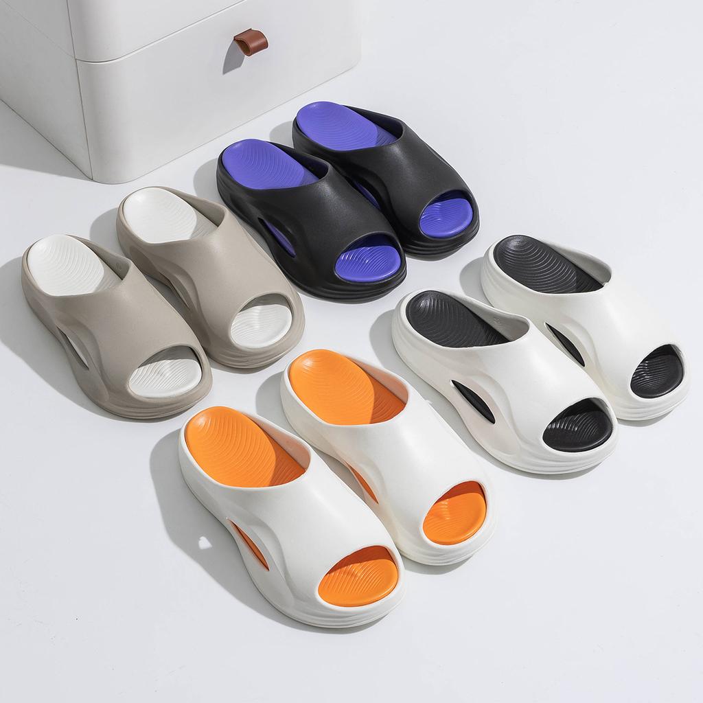 Summer Men Home Slippers Thick Bottom Beach Outdoor Slides Fashion Comfortable Non-slip Slippers Breathable Casual Women Indoor Slippers