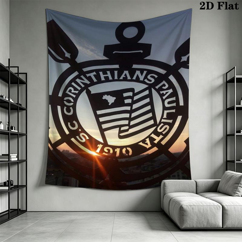 Corinthians Paulistinha Wall Tapestry Aesthetic Wall Hanging Printed Fabric Blanket Decorative Tapestries for Bedroom Living Room Home Decor
