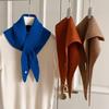 Knitted Scarf Women  Wool Winter Warm Scarves Bright Solid Color Design Thickened Shawl Soft Triangle Pure Wool Neck