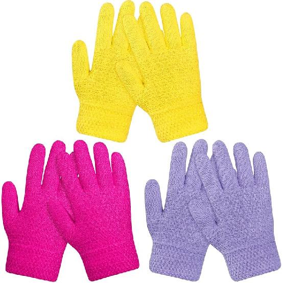 ONESING Kids Knit Gloves - Stretchy Gloves for Boys Girls Winter, Solid Finger Gloves for Children