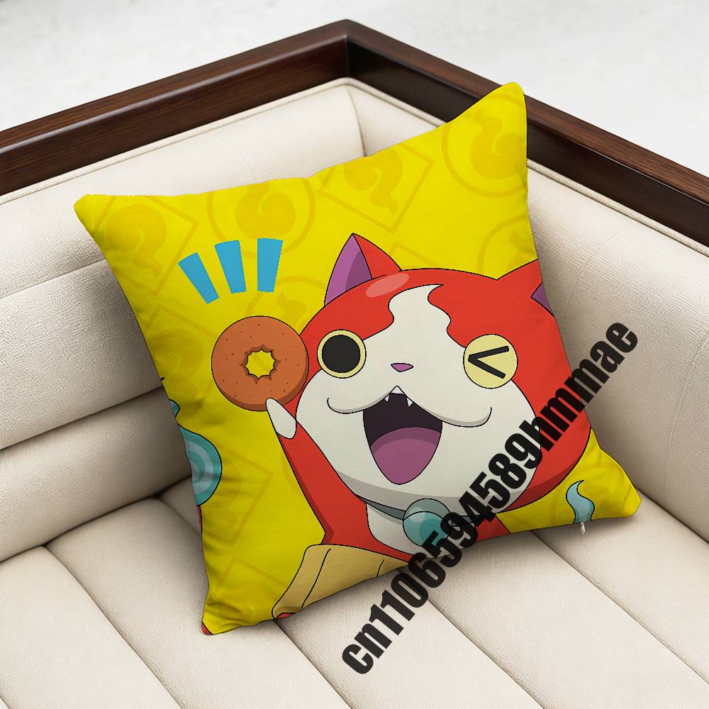 For Cute Cartoon J-Jibanyan Throw Pillow Case Sham 45X45Cm 40X40Cm Square Car Pillowcase Pad Cushion Cover