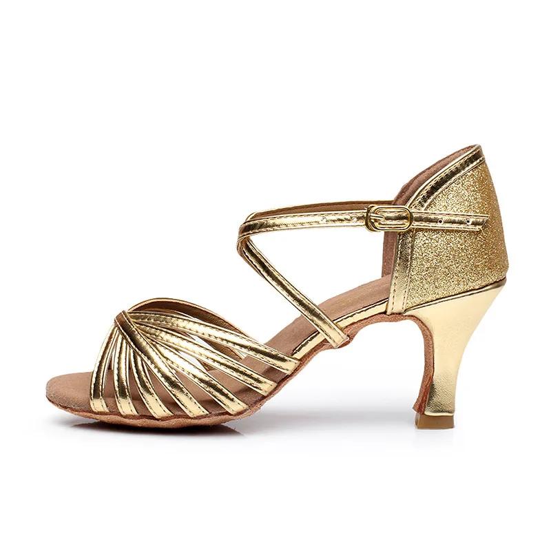 Summer Latin Dance Shoes Ladies Salsa Tango Ballroom Party Blue Girls Sandals High Heel Jazz Sneakers Wedding Shoes