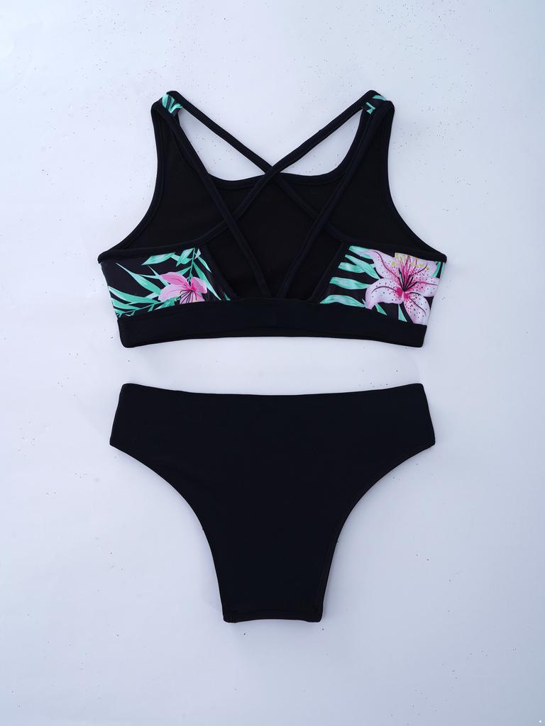 4 ΤΕΜ Παιδικά Σετ Κοριτσίστικα Μαγιό Μπροστινά Εξωτερικά Ενδύματα με Φερμουάρ με Αμάνικο Μπλουζάκι Πίσω και Σορτσάκι Σορτς για κολύμπι Be