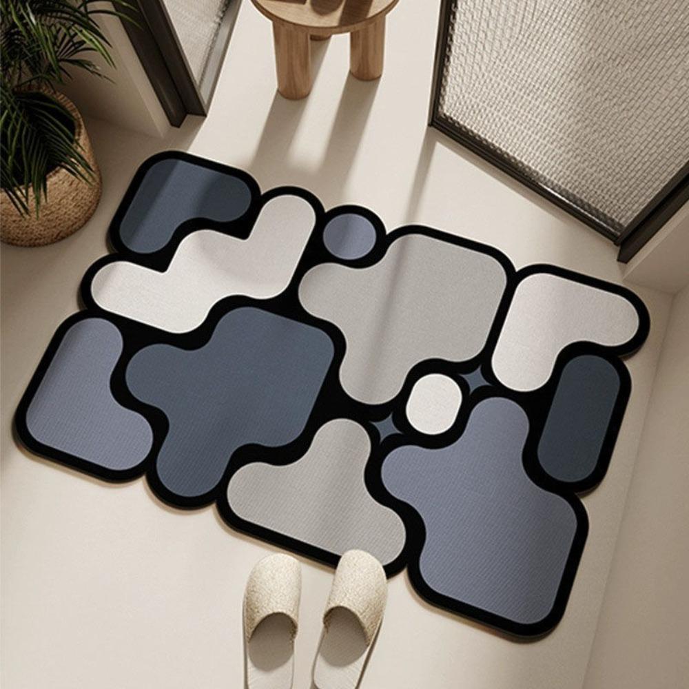 40x60cm Fast Drying Diatomaceous Earth Bath Mat Absorbent Non Slip Bathroom Toilet Floor Mat Easy Clean Puzzle Decor Bath Mat