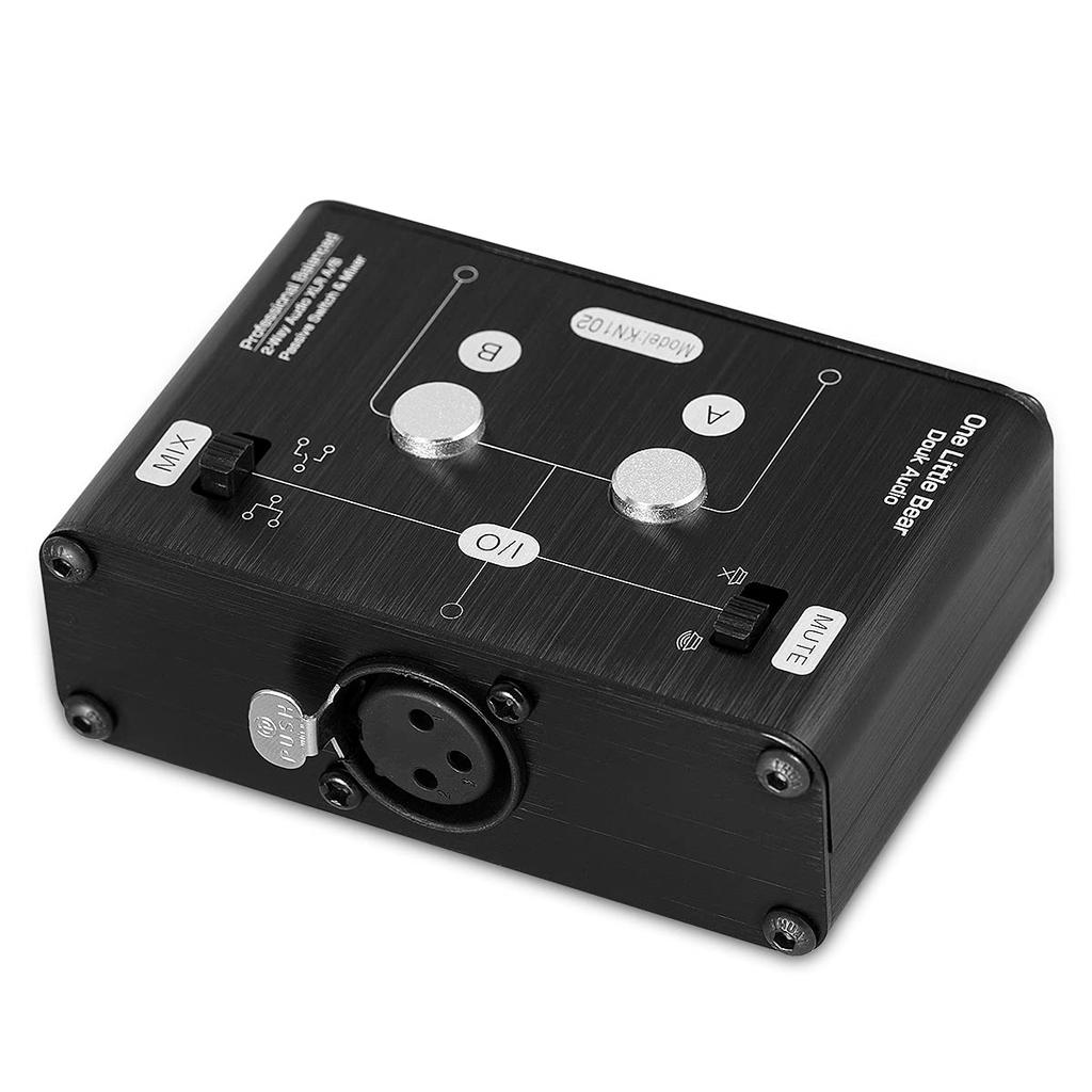 Nobsound Mini 2-Way HiFi Stereo Audio XLR A/B Passive Switcher Box & Mixer Sound Splitter (1-IN-2-OUT)