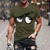 Camiseta Casual Divertida para Hombre Estampados de Animales de Dibujos Animados Camiseta Cuello Redondo Manga Corta Pullover para Uso Diario Fiesta Callejera Playa
