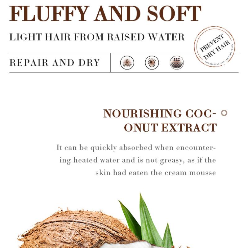 Kokosnuss Haarmaske SADOER Verbessert Frizz und Spendet Feuchtigkeit Großpackung Spülung