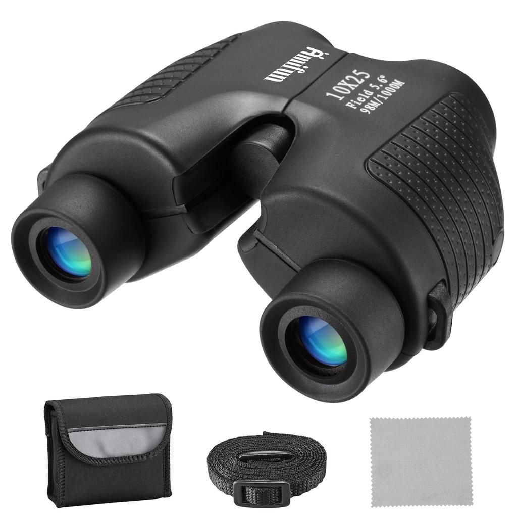 Amifun Live 10x Perfect for Outdoor Live Horse Bird Black Binoculars, Concerts, Performances, Autofocus, Magnification, Performances, Sports, Racing,
