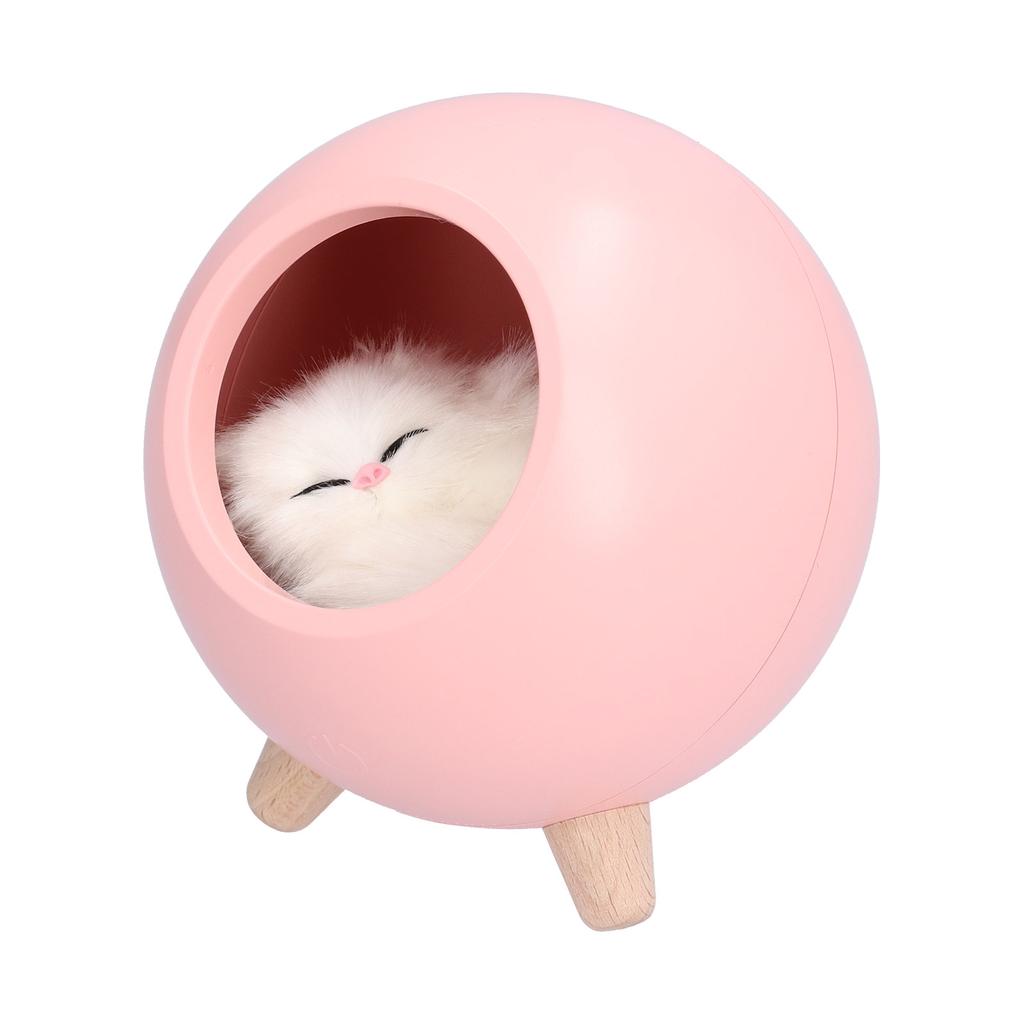 USB Atmosphere Lamp Children Girls Bedroom Bedside Cartoon LED Sleeping Night Light Warm LightPink