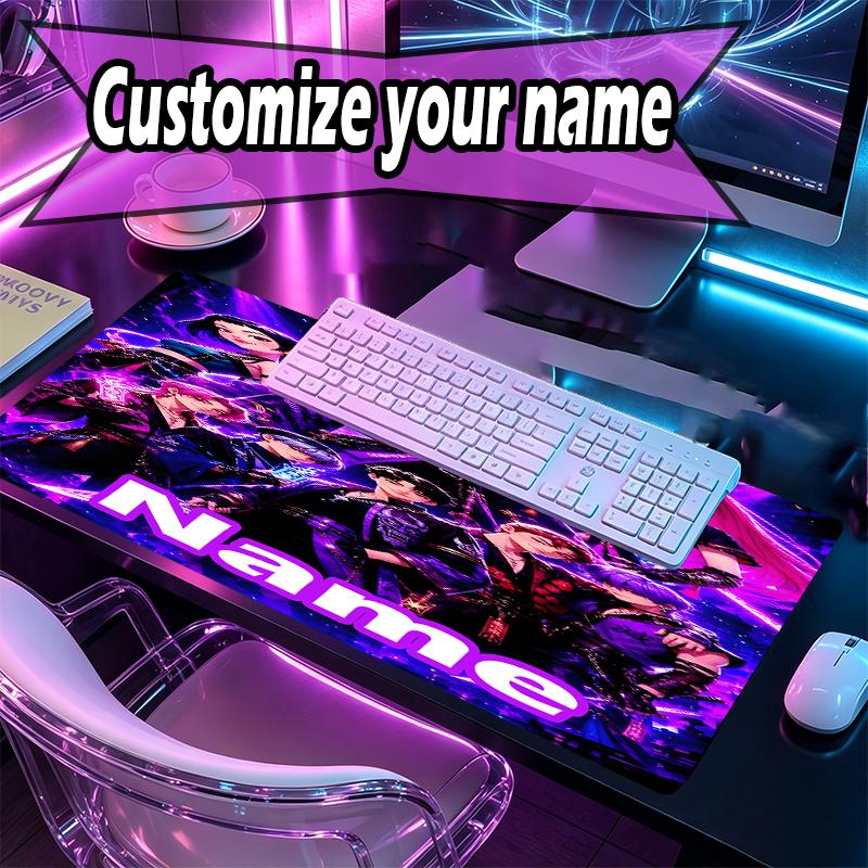 Tappetino per Mouse Personalizzato con Nome e Motivo Cacciatori di Demoni KPop, Tappetino da Scrivania per Laptop PC, Tappetino Decorativo per Scrivania per Casa, Tappetino per Tastiera, Regalo