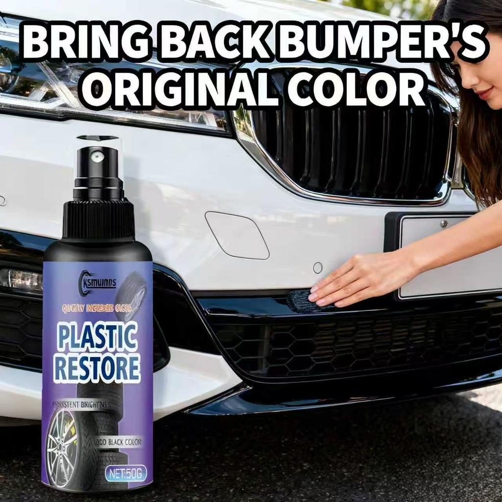 Ksmumns Tire Dressing & Plastic Restore Spray 50g - Car Tire Gloss Enhancer, Add Black Color, Quick Shine & Persistent Brightnes