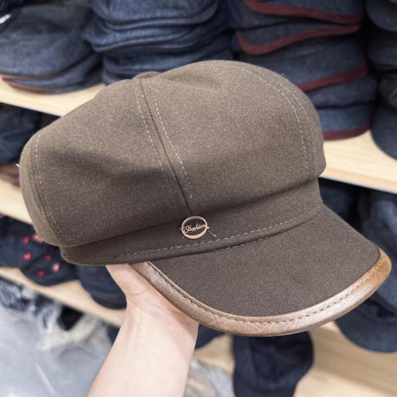 Women's Newsboy Cap British Vintage Octagonal Hat with Brim Classic Painter Hat for Fall Winter Outfits Fashion Accessories New
