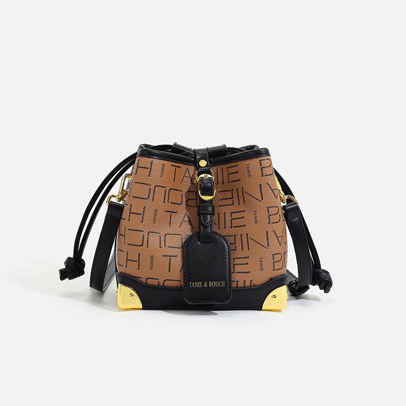 

2024 Spring/Summer New Vintage Drawstring Bucket Bag, High-end Women s Commuting Handbag, Light Luxury Single-shoulder Crossbody Women s Bag