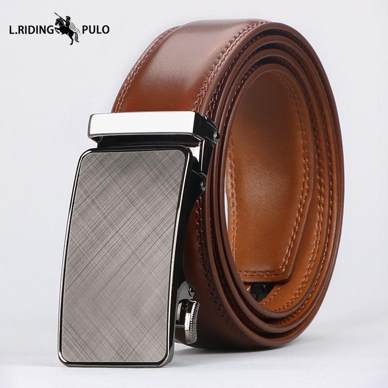 Business Automatic Buckle Korean Style Trendy Belt Men's Genuine Leather Belt Cowhide High-grade Belt